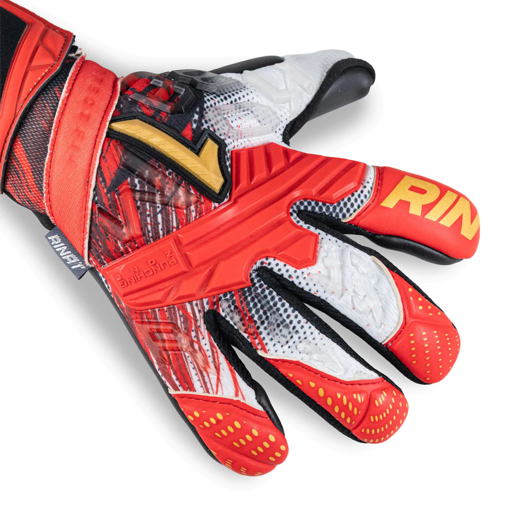 GUANTES DE PORTERO RINAT FIERA TR PRO ROJO/NEGRO/BLANCO